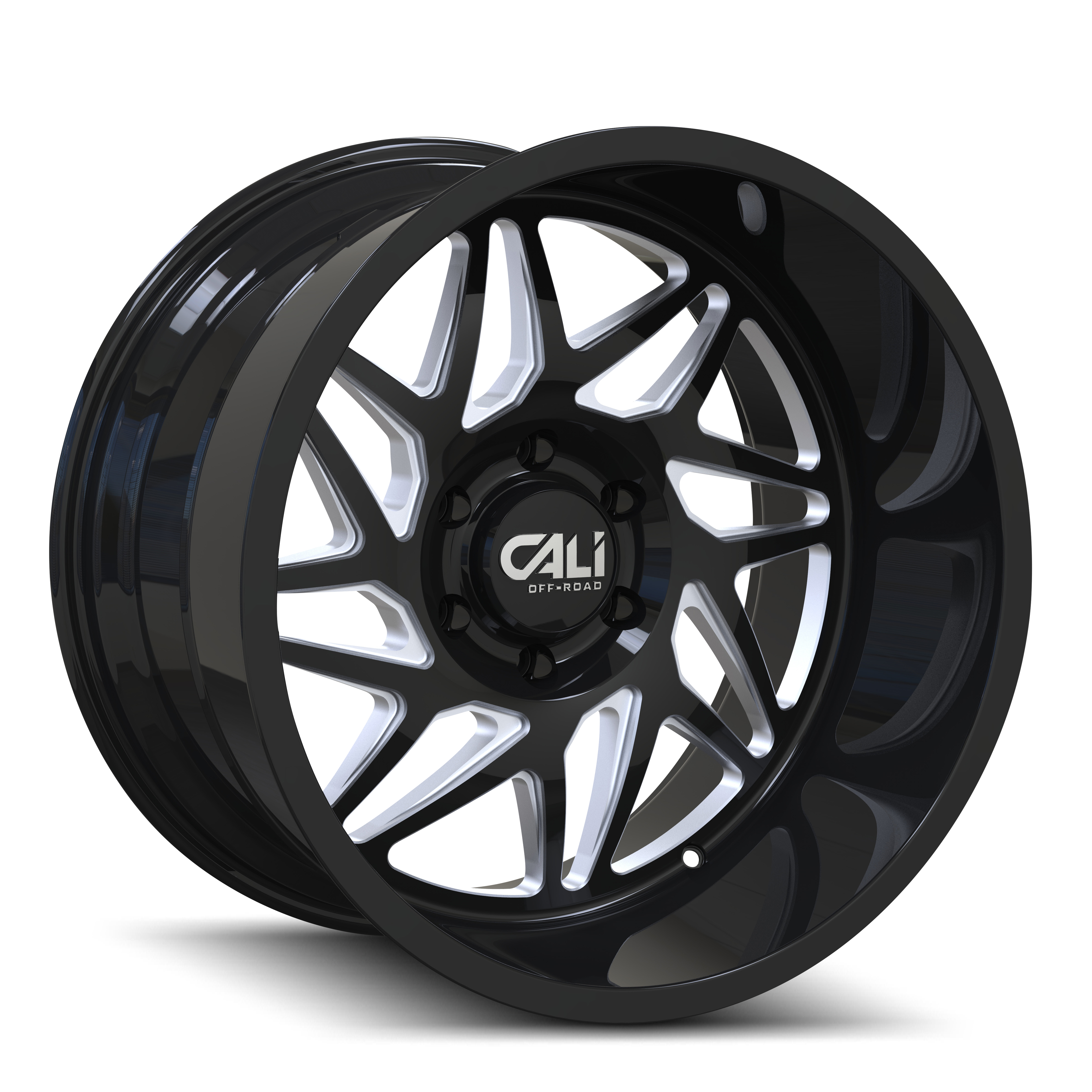 CALI OFF-ROAD GEMINI - 20x10 Gloss Black Milled Wheels for Ultimate Off-Roading