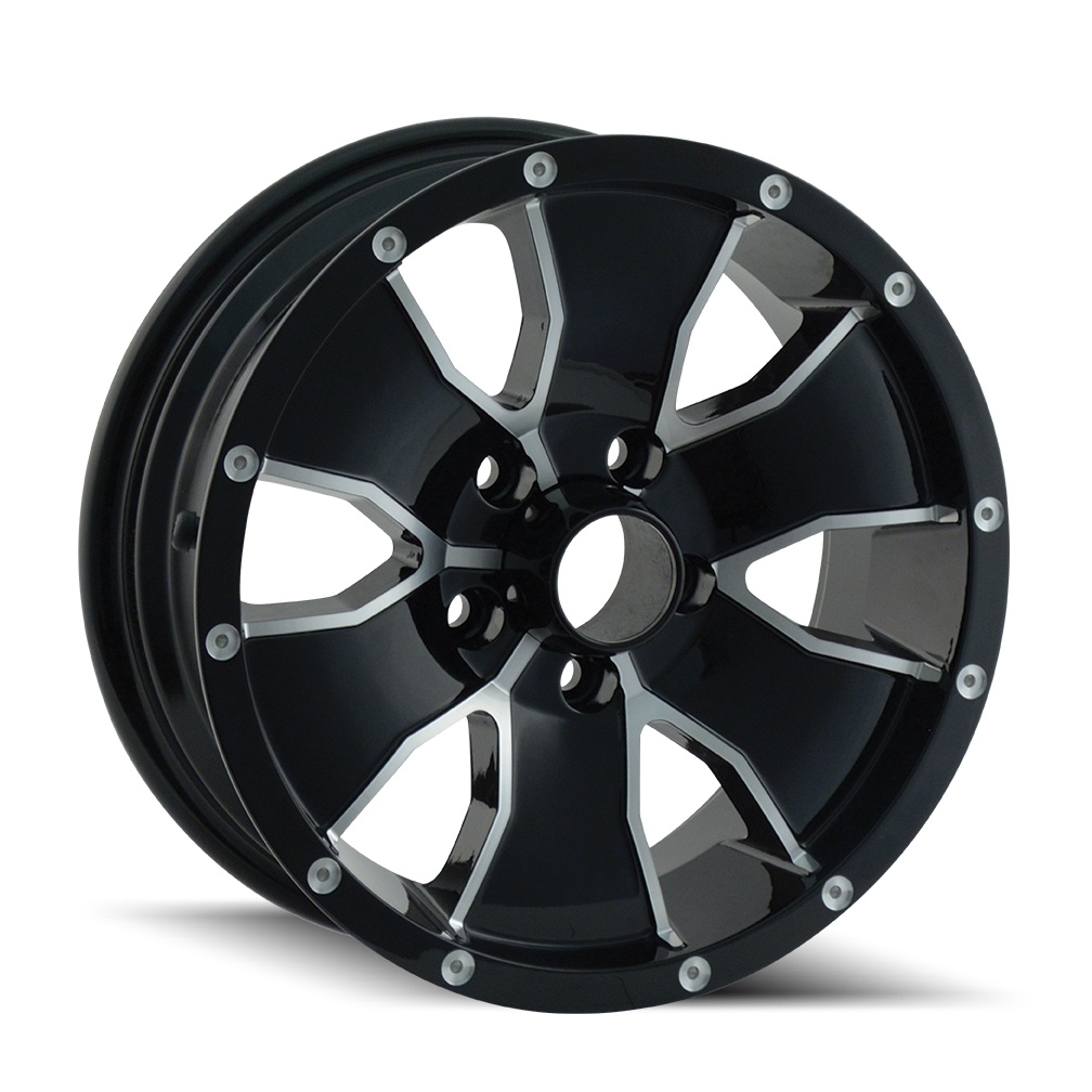 Stunning Gloss Black Machined TRAILER WHEELS 14 - 14x6 5x114.3 ET0 83.82 - Get Yours Now!