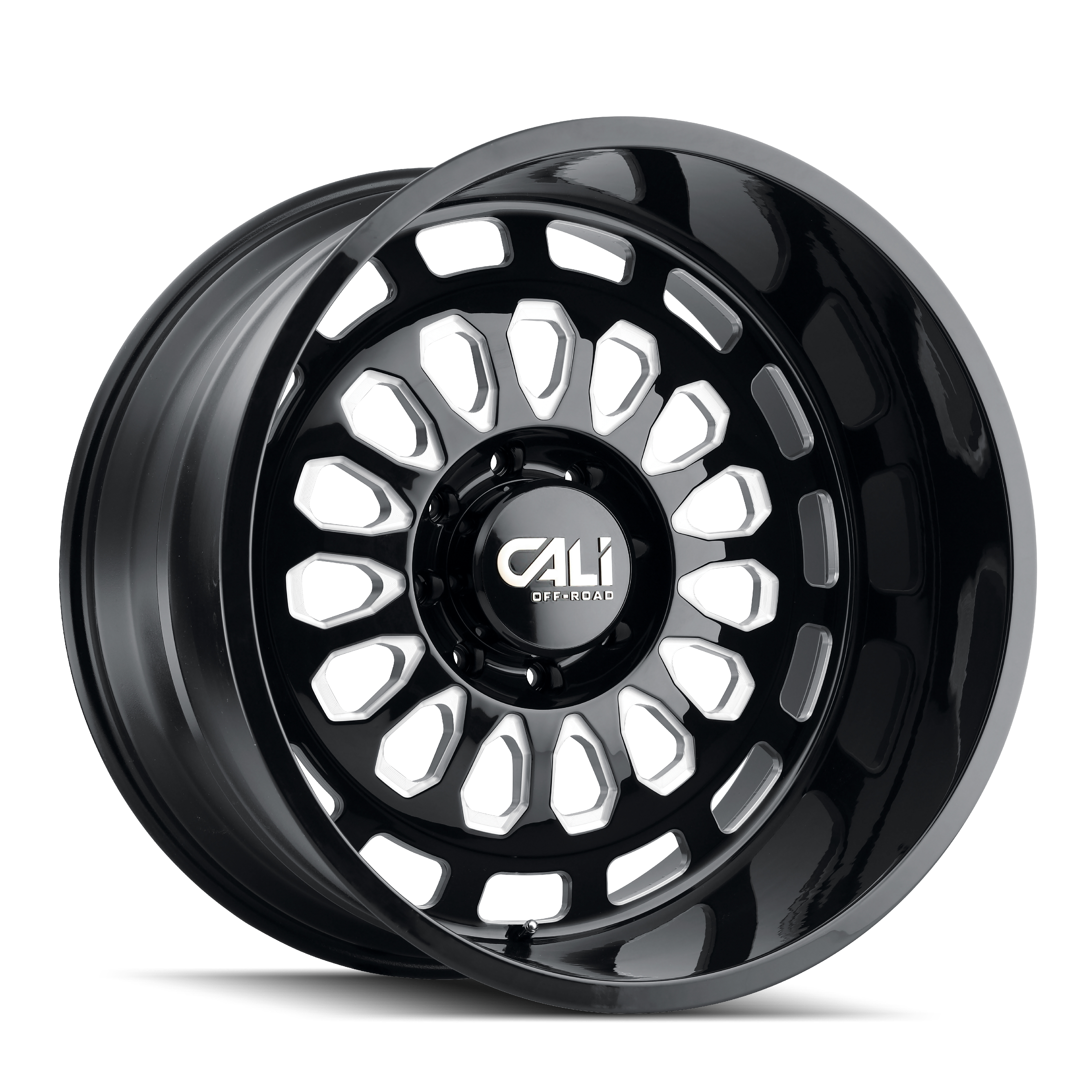Unleash Your Off - Road Adventure with CALI OFF - ROAD PARADOX 20x10 Gloss Black Milled Wheels