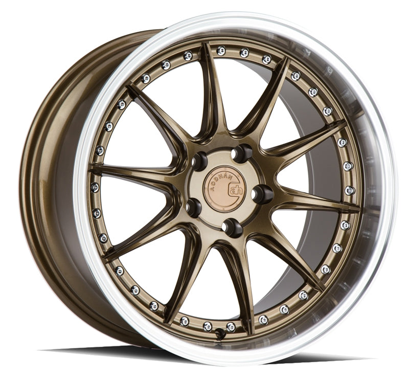 Stunning Aodhan DS07 Wheels - 19x9.5, 5x114.3, +15 Offset, 73.1 Center Bore, Bronze w/Machined Lip