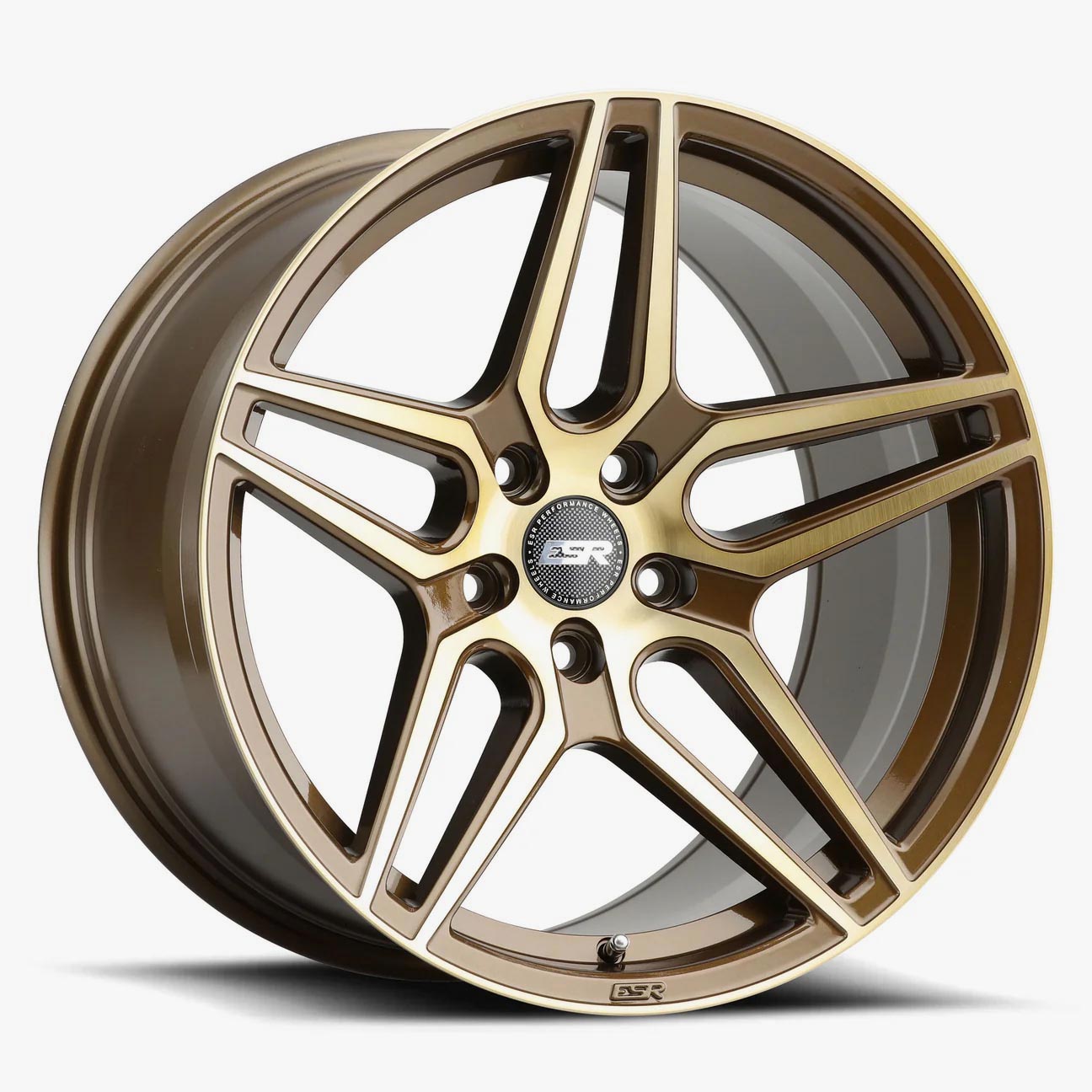 ESR RF15 18x10.5 5x110 (Custom Drill) ET22 Gloss Brushed Bronze - Stunning Wheels for Your Ride!