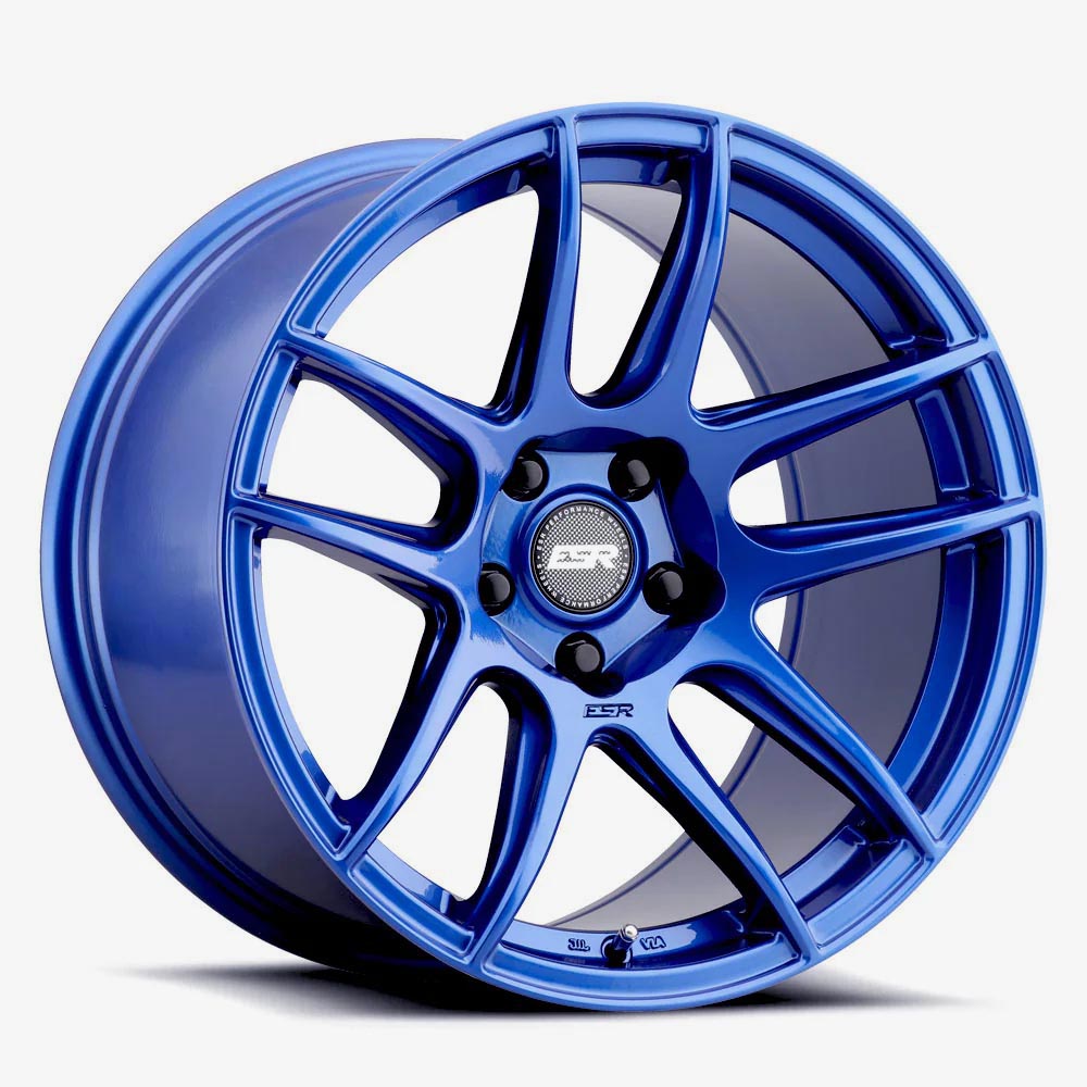 ESR CS8 Gloss Apex Blue Custom-Drilled Wheels - 19x9.5 5x108 ET35 - A Stunning Upgrade!