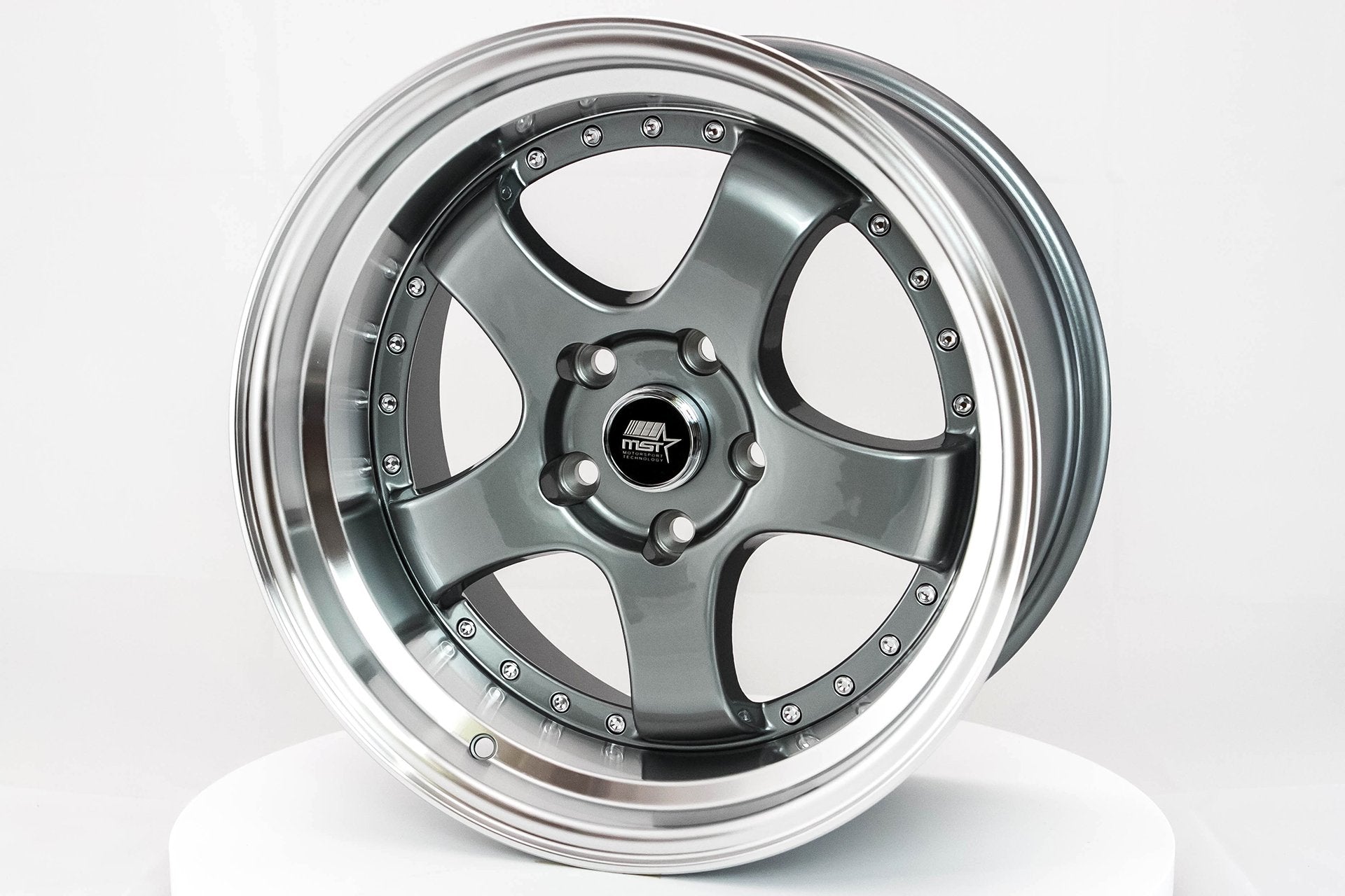 MST MT07 Gunmetal Wheels with Machined Lip - 18x8.5, 5x114.3 ET20, 73.1 - A Must - Have Upgrade!