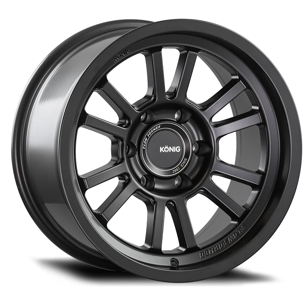 Stunning KONIG HT1 17x9 5x127 ET-12 71.5 Matte Black Wheels - Grab Yours Now!