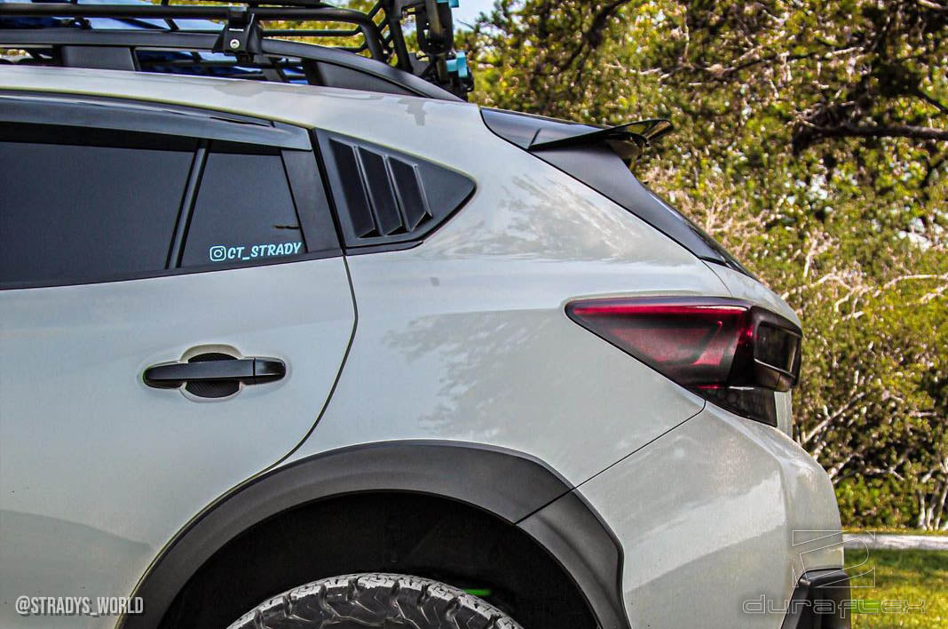 Get the 2018 - 2023 Subaru XV Crosstrek Duraflex Fennec Outdoors Edition Rear Window Scoops (2 Piece) Now!